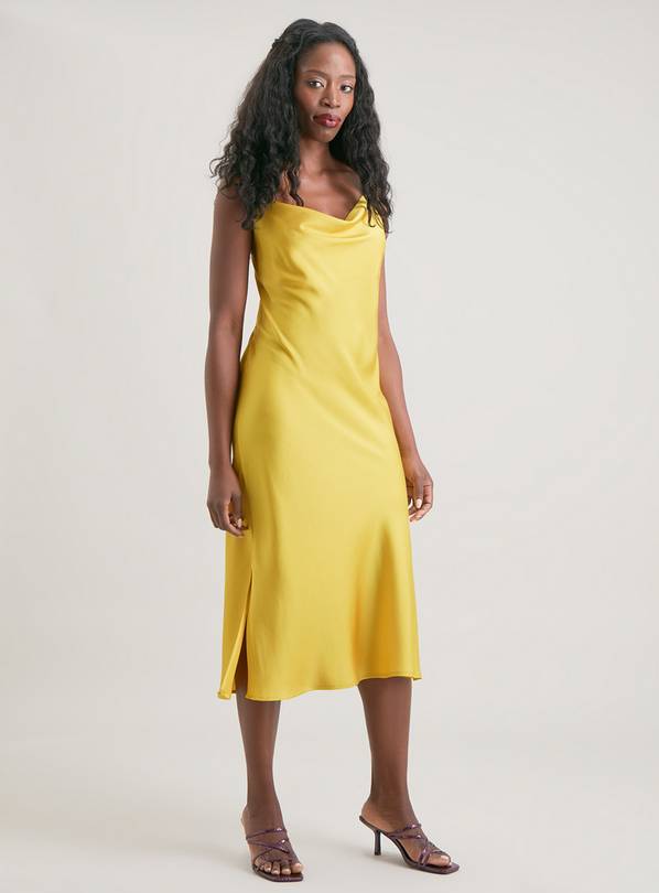 Yellow satin 2024 cami dress